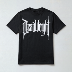 Tyrant Tee — heavyweight black graphic tee, front view, Deadweight Supply Co.