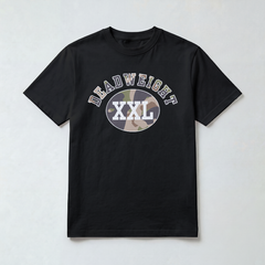 Varsity Tee in Black/Camo — heavyweight graphic tee, Deadweight Supply Co.