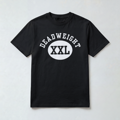 Varsity Tee in Black/White — heavyweight graphic tee, Deadweight Supply Co.