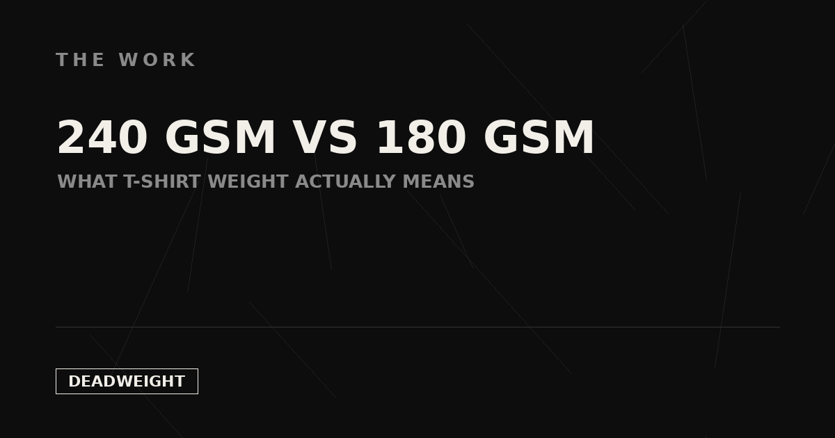 The Work — 240 GSM vs 180 GSM, Deadweight Supply Co. blog cover