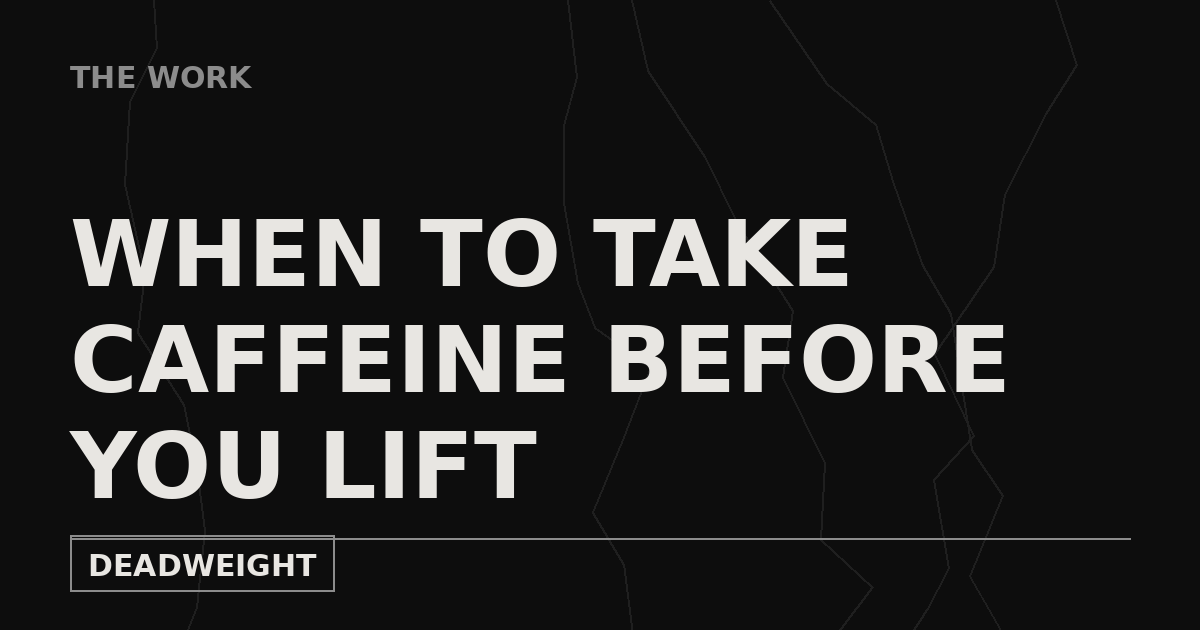 The Work cover: when to take caffeine before you lift