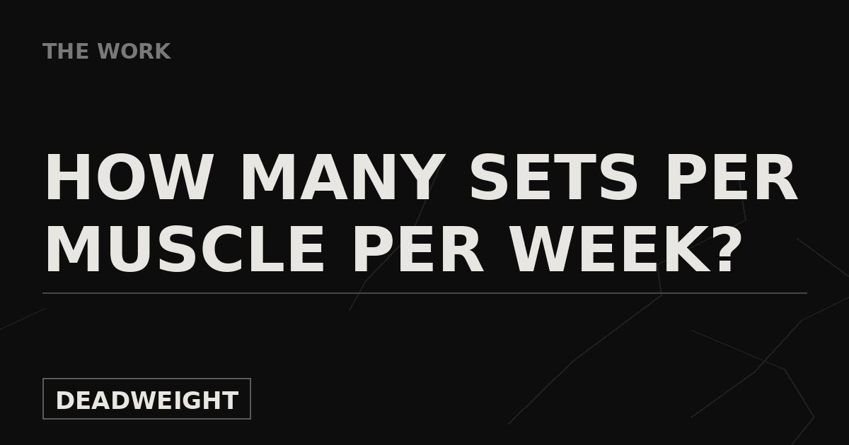 The Work cover graphic: how many sets per muscle per week?